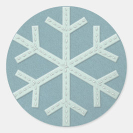 Snowflake Aqua Blue Faux Ronde Sticker