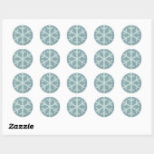 Snowflake Aqua Blue Faux Ronde Sticker (Vel)