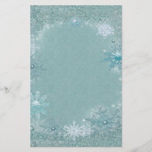 Snowflake Aqua Frost Briefpapier (Voorkant)