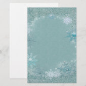 Snowflake Aqua Frost Briefpapier (Voorkant / Achterkant)