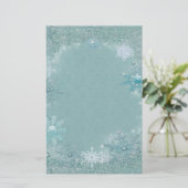 Snowflake Aqua Frost Briefpapier (Staand voorkant)