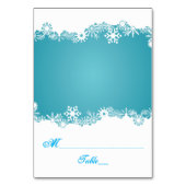 Snowflake aqua witte bruiloft escort plaats kaart (Voorkant)