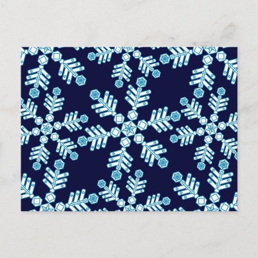 Snowflake Art Deco Patroon Briefkaart (Voorkant)