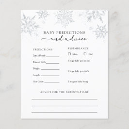 Snowflake Baby Advice and Predication Card