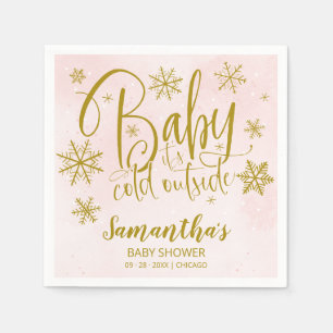 Snowflake Baby Het is koud Baby shower buiten het  Servet