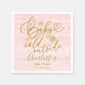Snowflake Baby Het is koud Baby shower buiten het  Servet (Voorkant)