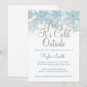 Snowflake Baby Het is koud buiten Baby shower Kaart (Voorkant / Achterkant)