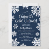 Snowflake Baby Het is koud buiten Baby shower Kaart (Voorkant)