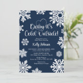Snowflake Baby Het is koud buiten Baby shower Kaart (Staand voorkant)