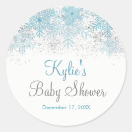 Snowflake Baby Het is koud buiten Baby shower Ronde Sticker