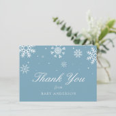 Snowflake Baby Het is koud buiten Dank u Bedankkaart (Staand voorkant)