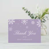 Snowflake Baby Het is koud buiten Dank u Bedankkaart (Staand voorkant)