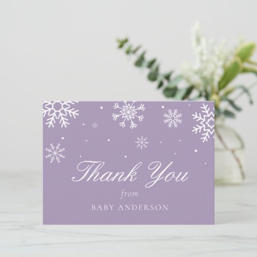 Snowflake Baby Het is koud buiten Dank u Bedankkaart (Staand voorkant)