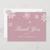 Snowflake Baby Het is koud buiten Dank u Briefkaart (Voorkant / Achterkant)