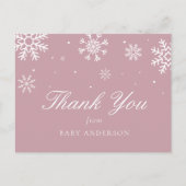 Snowflake Baby Het is koud buiten Dank u Briefkaart (Voorkant)