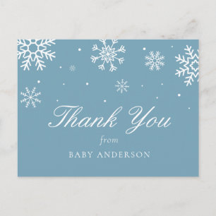 Snowflake Baby Het is koud buiten Dank u Briefkaart