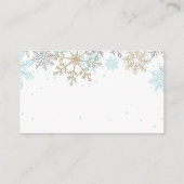 Snowflake Baby Registry Blue Gold Informatiekaartje (Achterkant)
