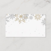 Snowflake Baby Registry Silver Gold Enclosure Card Informatiekaartje (Achterkant)