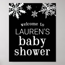 Snowflake Baby shower Aangepast welkomstteken Poster