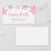 Snowflake Baby shower Diaper Raffle Sign Visitekaartje (Voorkant / Achterkant)