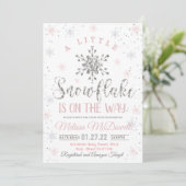 Snowflake Baby shower Invitation Thema A ietwat Kaart (Staand voorkant)