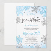 Snowflake Baby shower Kaart (Voorkant / Achterkant)