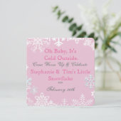 Snowflake Baby shower Pink Kaart (Staand voorkant)