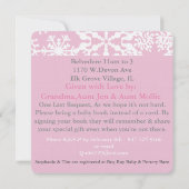 Snowflake Baby shower Pink Kaart (Achterkant)