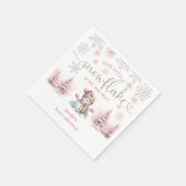 Snowflake Baby shower Roze Meisje Papier Servet (Hoek)