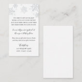 Snowflake baby shower tussenvoegsel over lange afs informatiekaartje (Voorkant / Achterkant)