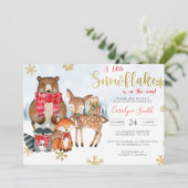 Snowflake baby shower-uitnodiging kaart (Staand voorkant)