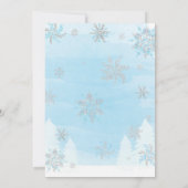 Snowflake Baby shower Uitnodiging voor een jongen (Achterkant)