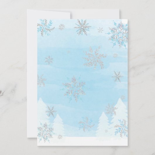 Snowflake Baby shower Uitnodiging voor een jongen (Achterkant)