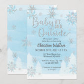 Snowflake Baby shower Uitnodiging voor een jongen (Voorkant / Achterkant)