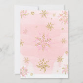 Snowflake Baby shower Uitnodiging voor een meisje (Achterkant)