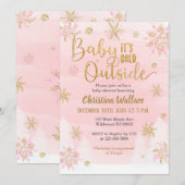 Snowflake Baby shower Uitnodiging voor een meisje (Voorkant / Achterkant)