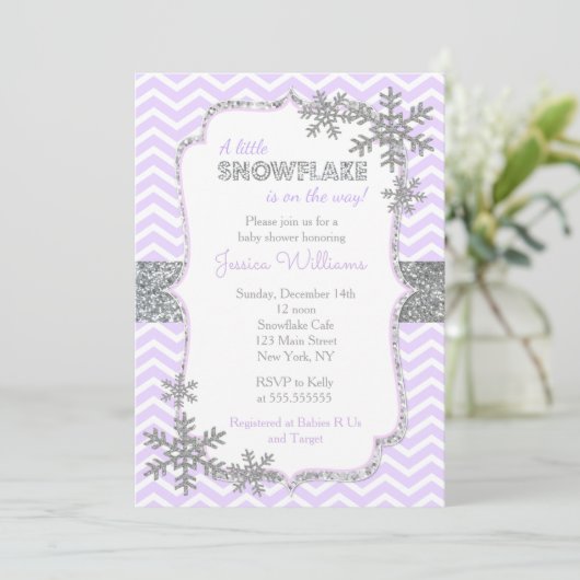 Snowflake Baby Shower-uitvindingen Kaart (Staand voorkant)