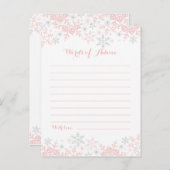 Snowflake Baby shower Woorden van advies (Voorkant / Achterkant)