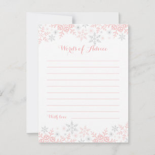 Snowflake Baby shower Woorden van advies