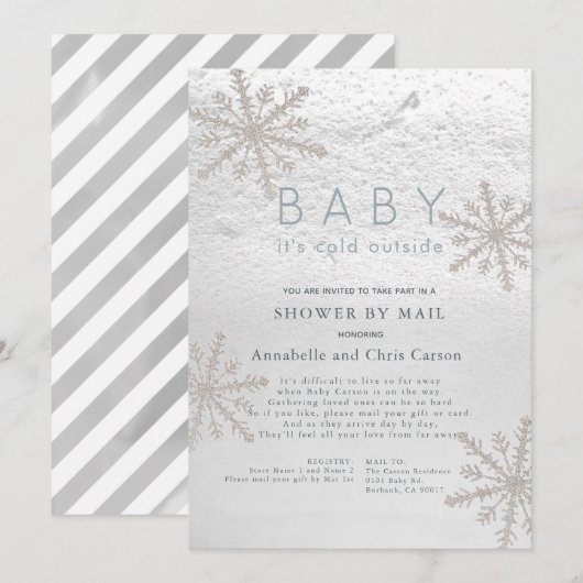 Snowflake Baby zijn koude buitendouche per post Kaart (Voorkant / Achterkant)