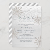 Snowflake Baby zijn koude drive-by Baby shower Kaart (Voorkant / Achterkant)