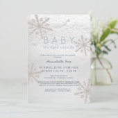Snowflake Baby zijn koude drive-by Baby shower Kaart (Staand voorkant)