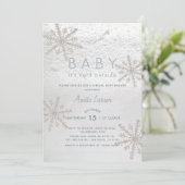 Snowflake Baby zijn koude virtuele Baby shower Kaart (Staand voorkant)