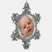 Snowflake Baby's eerste kerstfoto-versiering Tin Sneeuwvlok Ornament (Links)
