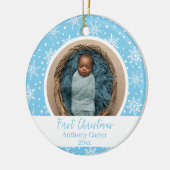 Snowflake Baby's eerste Kerstmis Keramisch Ornament (Links)