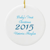Snowflake Baby's eerste Kerstmis Keramisch Ornament (Achterkant)
