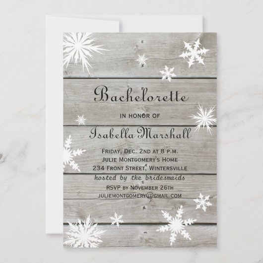 Snowflake Bachelorette Time to Drink Champagne Kaart (Achterkant)