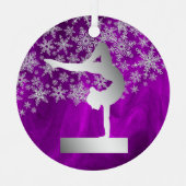 Snowflake Balance Beam Gymnast Paars Metalen Ornament (Voorkant)