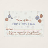 Snowflake & Bauble-kerstfeestkaartjes Visitekaartje (Voorkant)