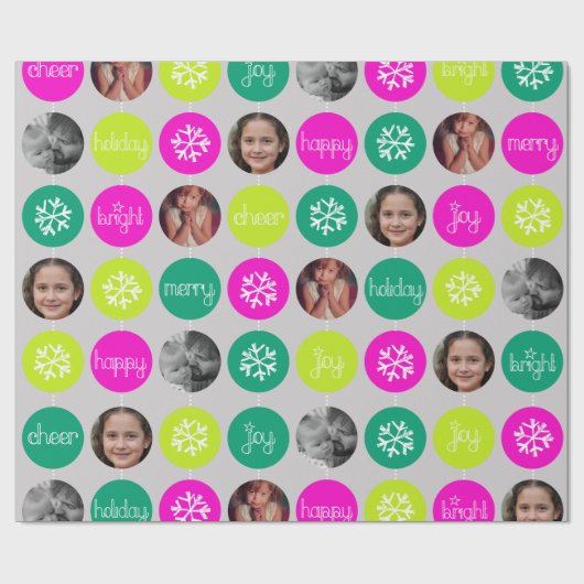 Snowflake Bauble: kerstfoto Cadeaupapier (Vlak)